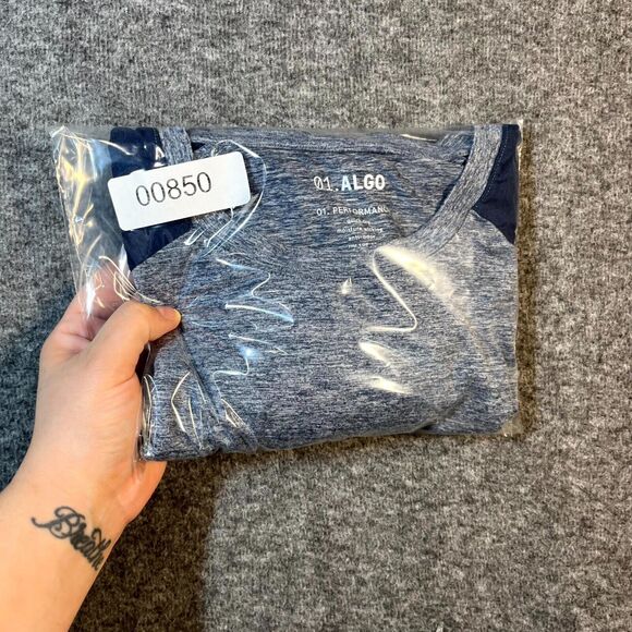 0.1 Algo Shirt Mens M Blue Performance UV SPF 40 Anti Odor Gym Quick Dry - Picture 7 of 7